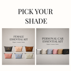 MIRACLISTIC bundle showing available colour options for the Female Essential Kit and Personal Car Essential Kit.