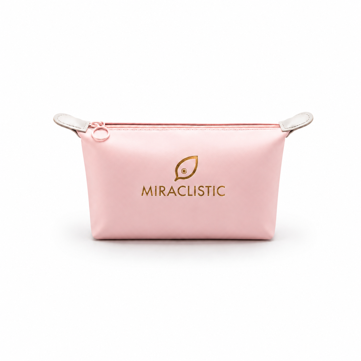 MIRACLISTIC pink female essential kit pouch on a white background
