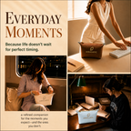 MIRACLISTIC female essential kit shown in everyday lifestyle moments at work, home and while traveling