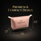 MIRACLISTIC pink female essential kit pouch showing its premium compact design with 18 cm length, 12 cm breadth and 6 cm depth