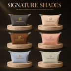 MIRACLISTIC female essential kit pouch available in six signature shades: dark grey, ivory cream, brown, blush pink, sky blue and sage green