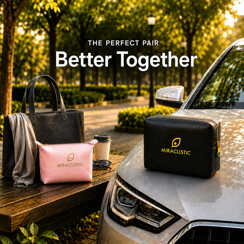 MIRACLISTIC Essential Kit Bundle with Female Essential Kit and Personal Car Essential Kit for everyday and on-the-go essentials.