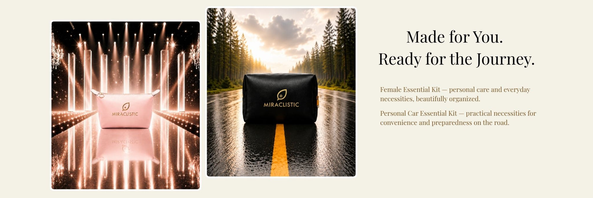 MIRACLISTIC Female Essential Kit and Personal Car Essential Kit for everyday use and travel