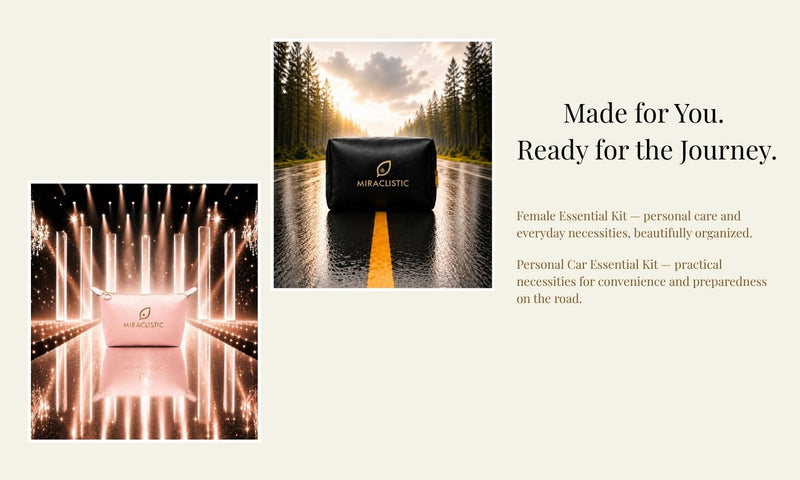 MIRACLISTIC Female Essential Kit and Personal Car Essential Kit for everyday use and travel