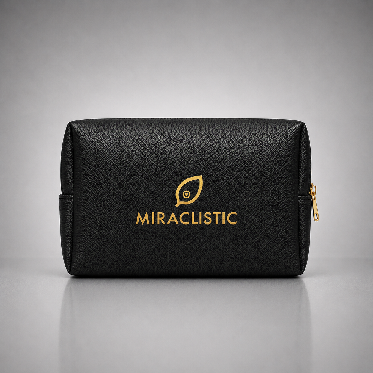 MIRACLISTIC black personal car essential kit pouch on a grey background