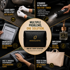 MIRACLISTIC personal car essential kit with torch gloves document folder car perfume microfiber cloth and foldable zip bag