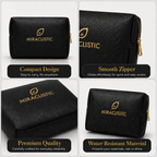 Miraclistic Personal Car Essential Kit showing compact design smooth zipper premium quality and water resistant material.