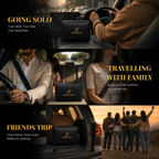 MIRACLISTIC personal car essential kit shown for solo driving family travel and friends trips